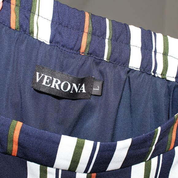 VERONA Multicolor Striped Wide Leg Pants Large - Picture 5 of 5